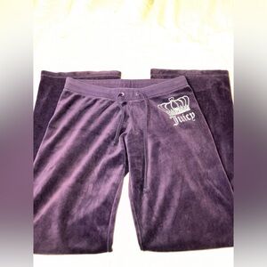 Y2K RARE JUICY COUTURE PURPLE VELOUR WIDE LEG PANTS